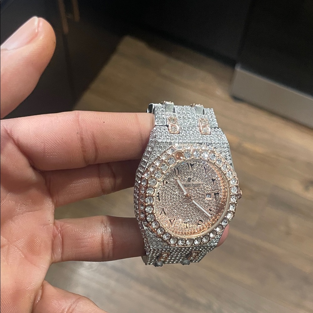 Luxury Silver and Rose Gold Watch